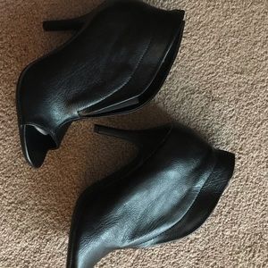 Black peep toe booties